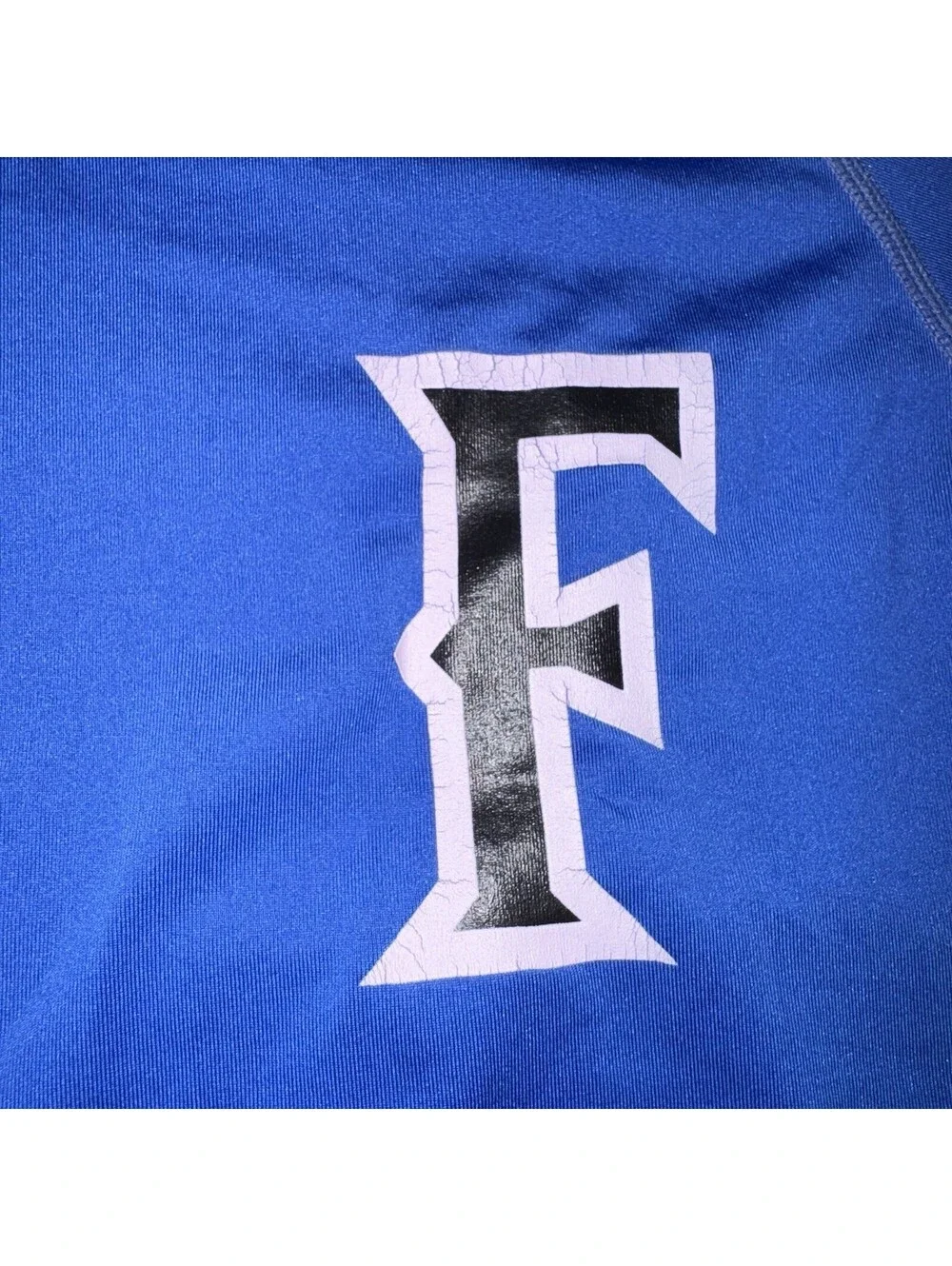 Nike Pro Combat Dri-Fit Compression Shirt Mens Large Blue Long Sleeve “F” Logo